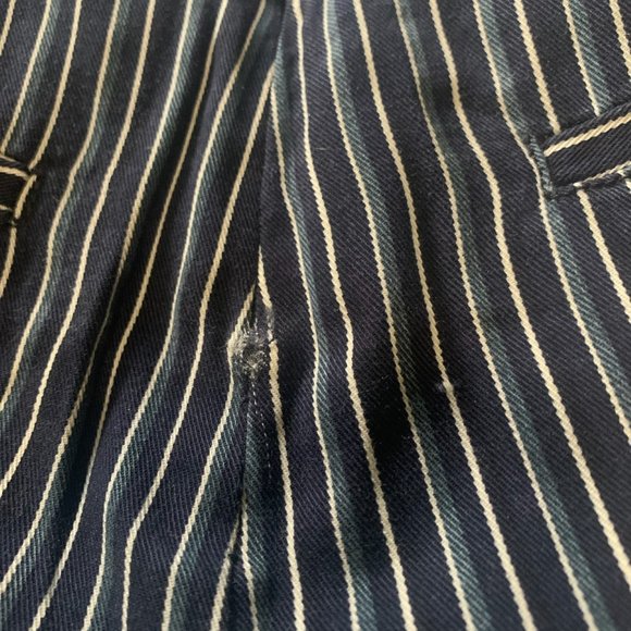 NWT PAIGE CHARISMA NAVY STRIPE WIDE LEG PANTS 10 - Picture 14 of 14